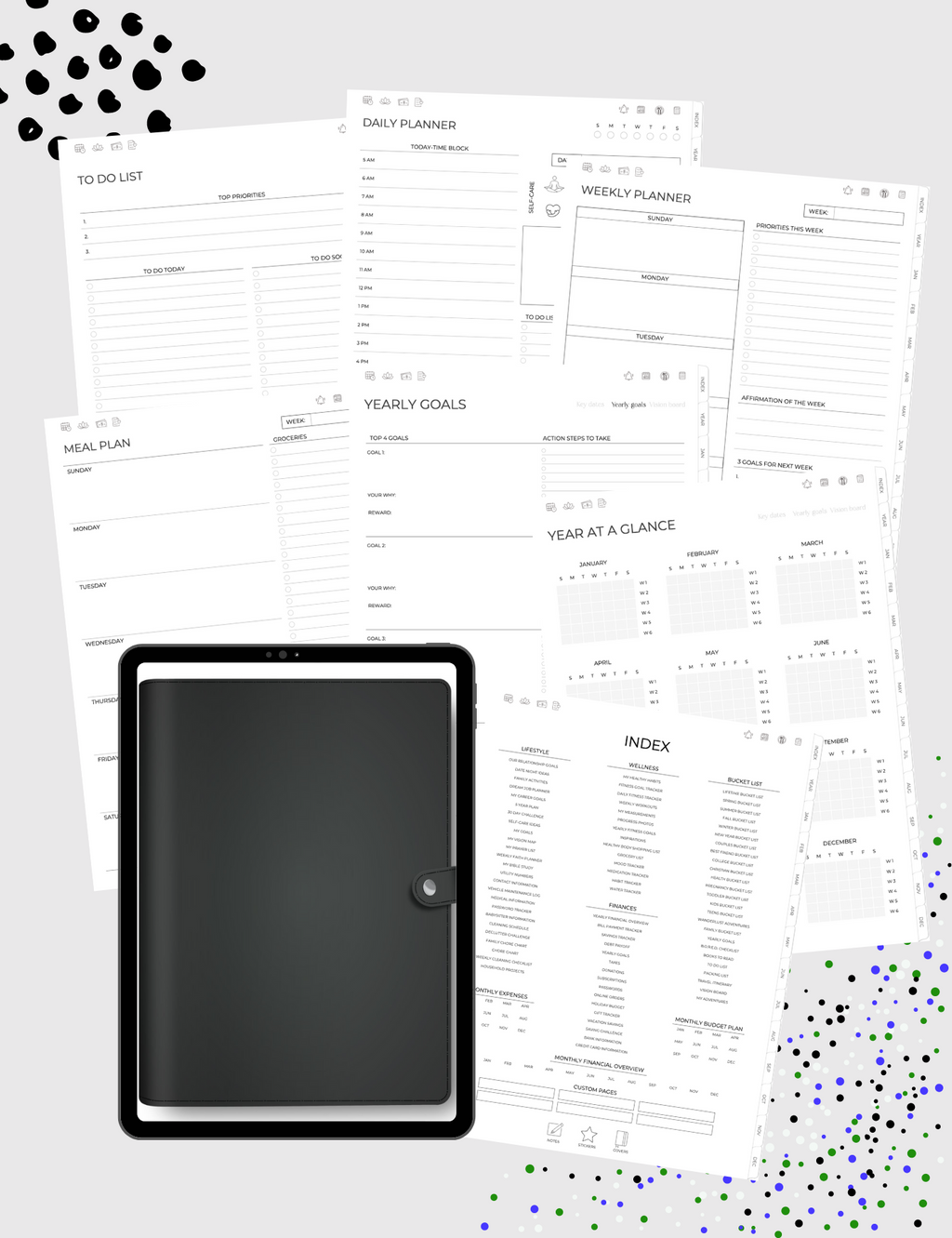 5-in-One Digital Planner Neutral (2025 & Undated)