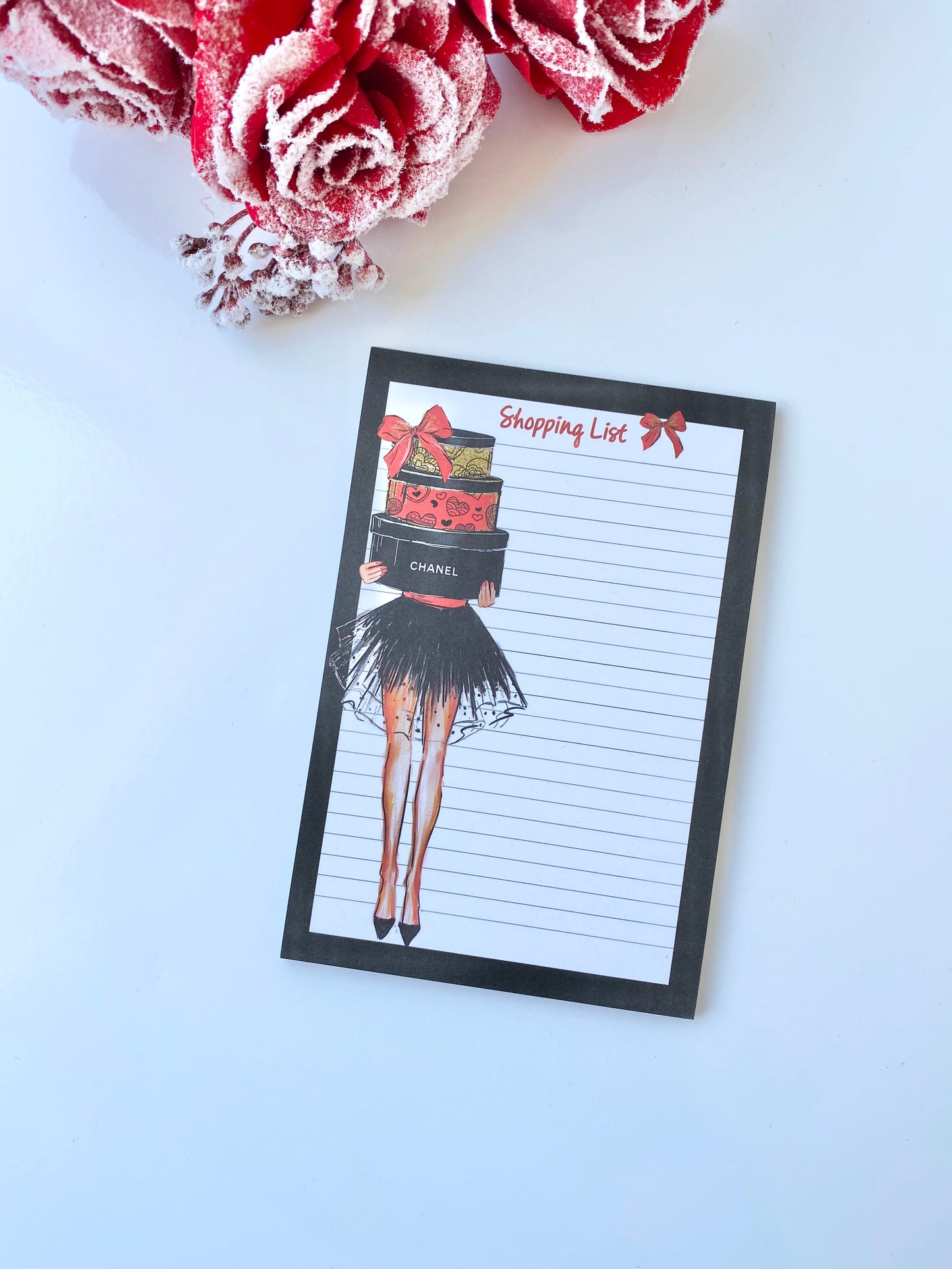 Luxury Holiday Shopping List Notepad Memo Pad