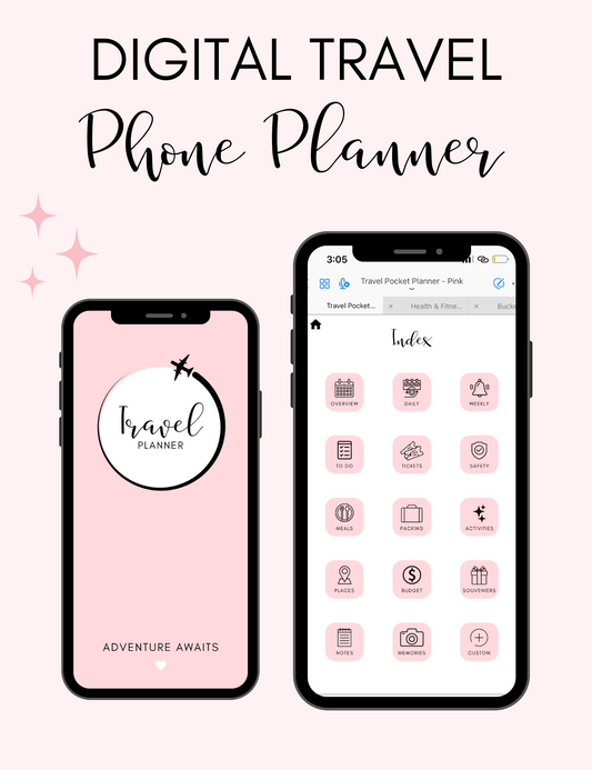 Digital Travel Phone Planner Pink
