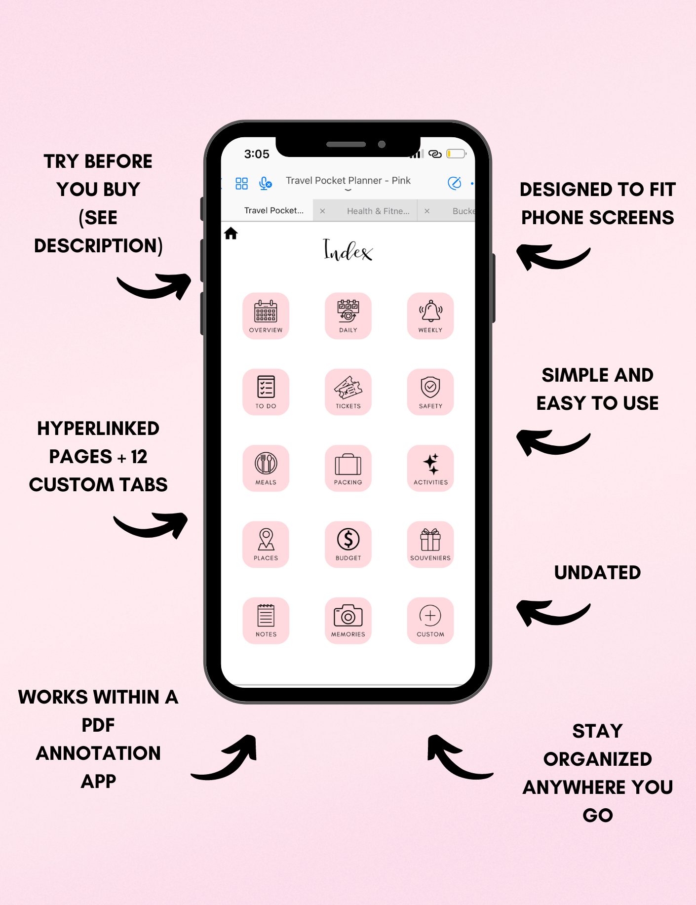 Digital Travel Phone Planner Bundle