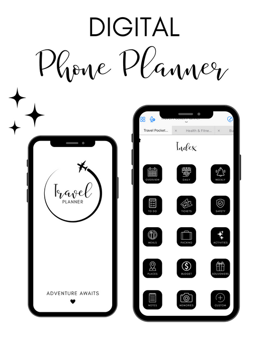 Digital Travel Phone Planner Black