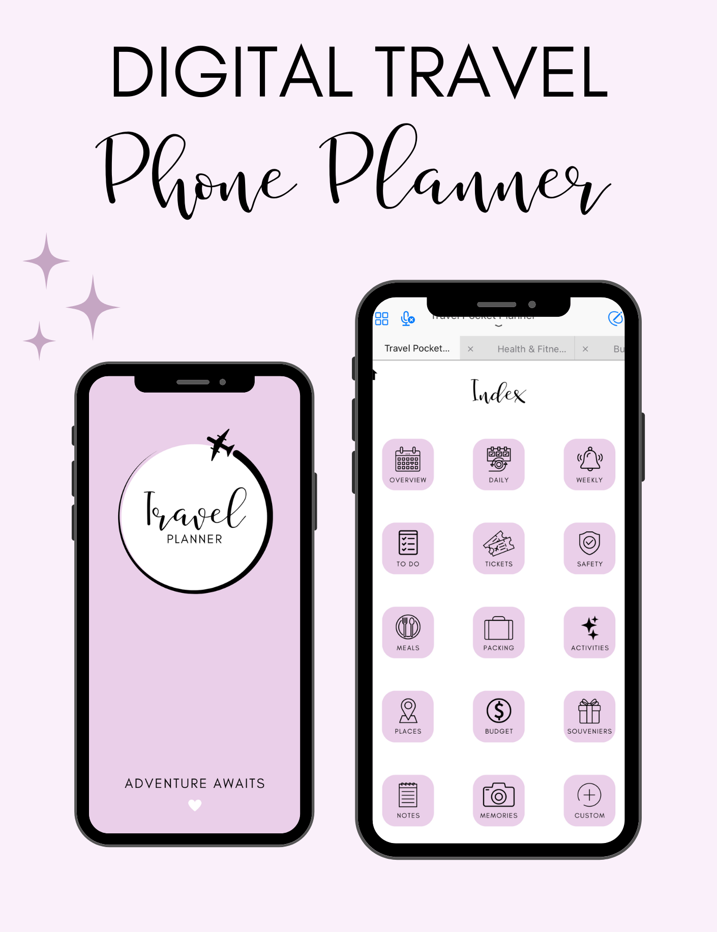 Digital Travel Phone Planner Purple