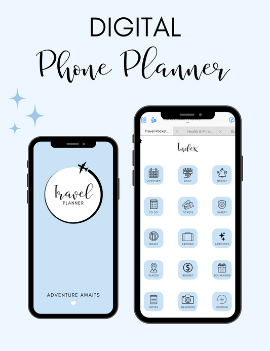 Digital Travel Phone Planner Blue
