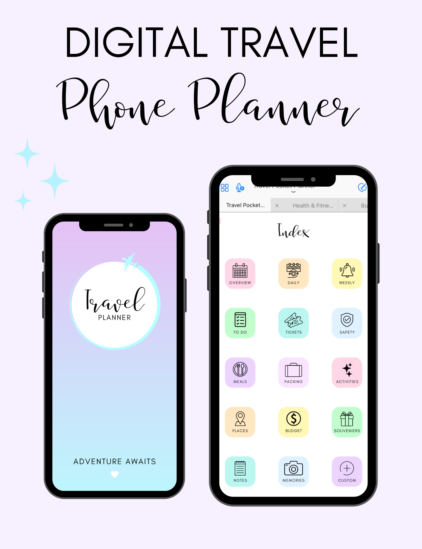 Digital Travel Phone Planner Rainbow