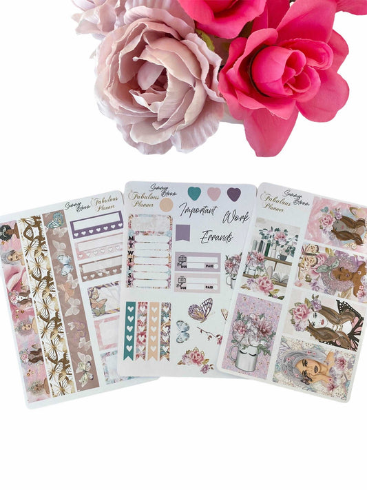 3 Sheets Miss Butterfly Planner Stickers
