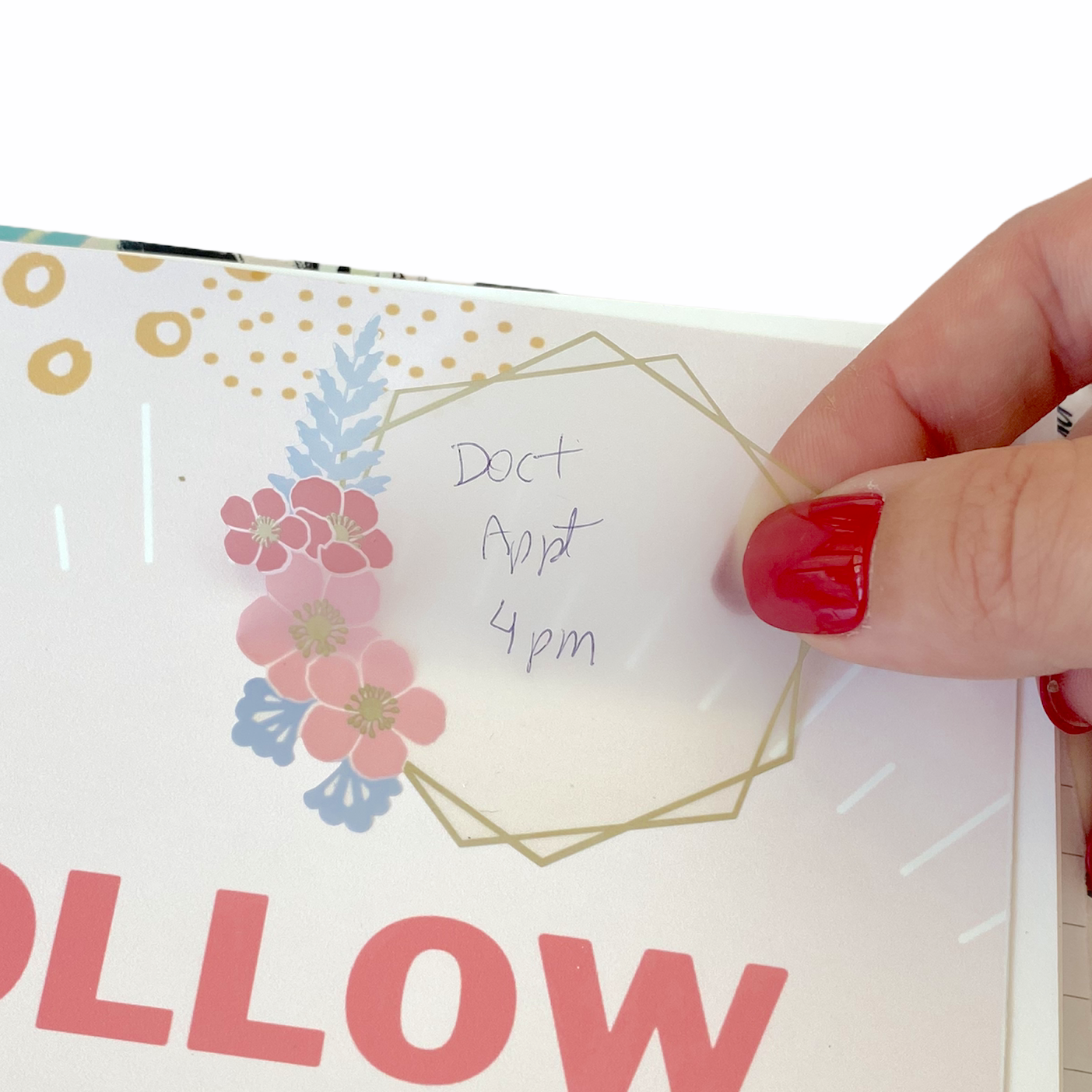 Floral Transparent Memo Sticky Notes Notepad