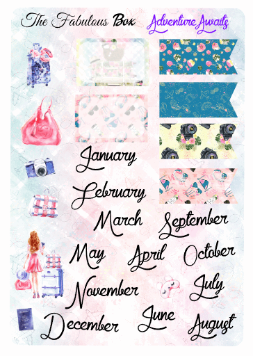 Adventure Awaits Travel Sticker Kit - 3 Sheets