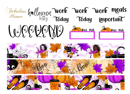 Halloween Kitty Sticker Set - 4 Sheets