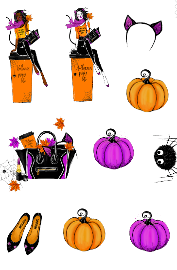 Halloween Kitty Sticker Set - 4 Sheets