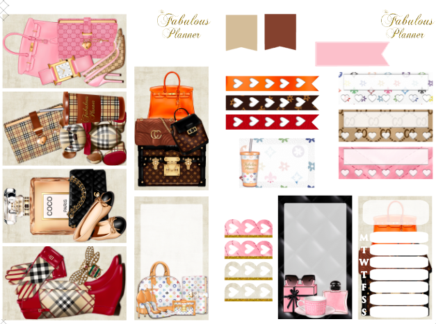 Luxe Designer Handbags and Shoes Matte Stickers Kit