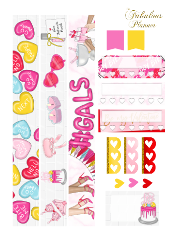 3 Sheets Galentines Day Stickers