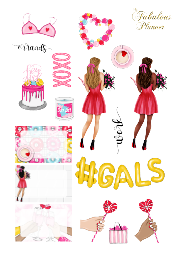 3 Sheets Galentines Day Stickers