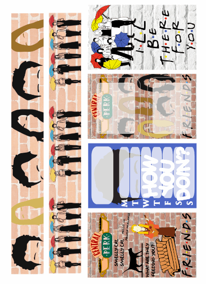 3 Sheets Friends TV Show Stickers