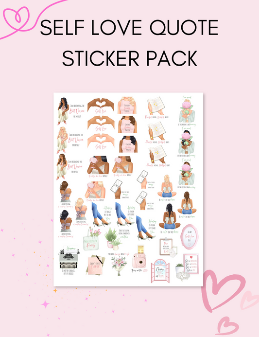 Self Love Quote Sticker Pack