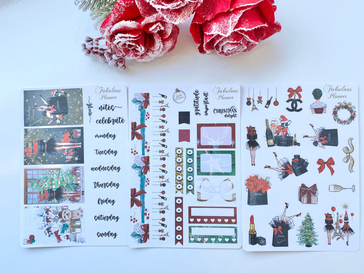 Luxury Holidays Christmas Matte Stickers - 3 Sheets