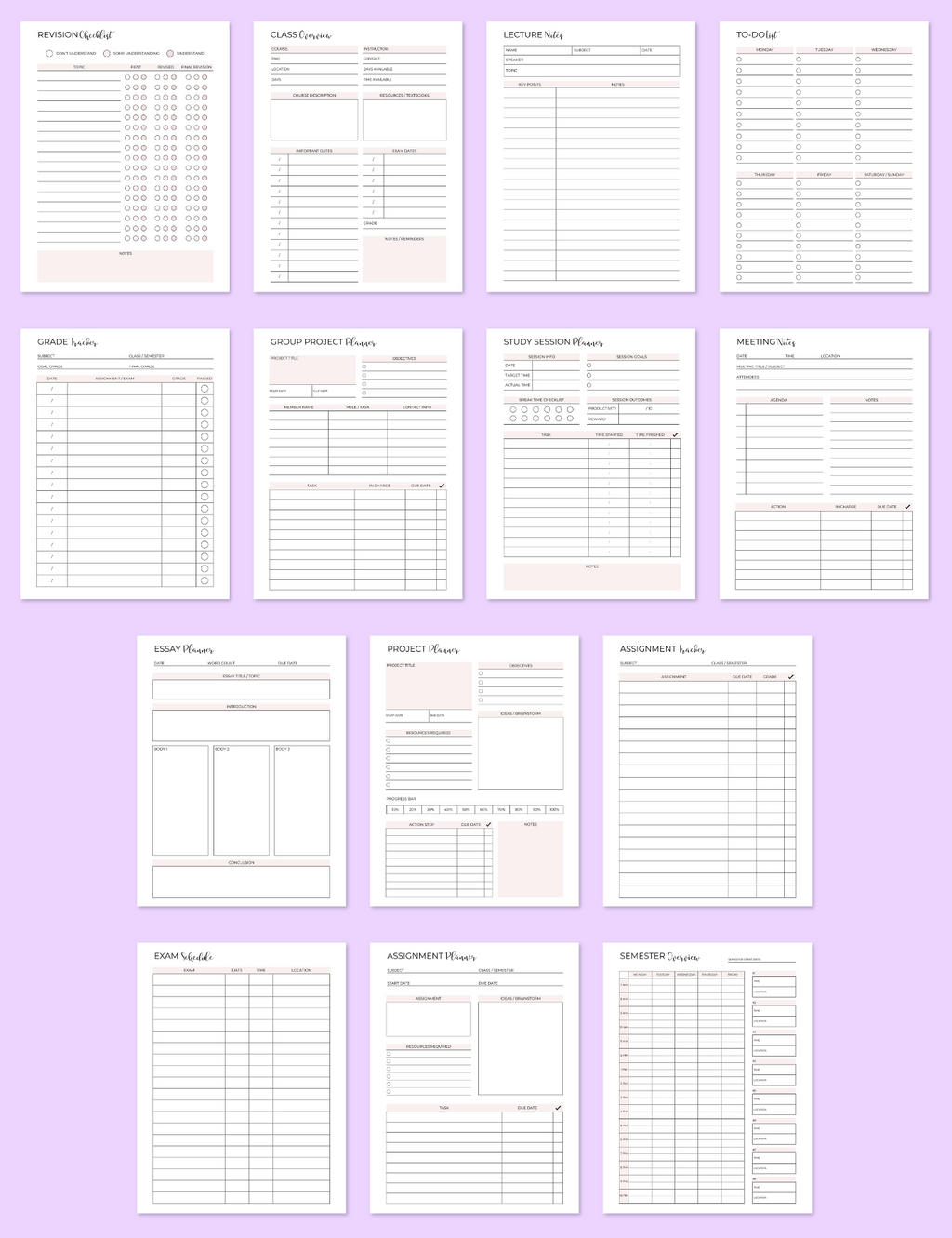 Student Planner Expansion Pack