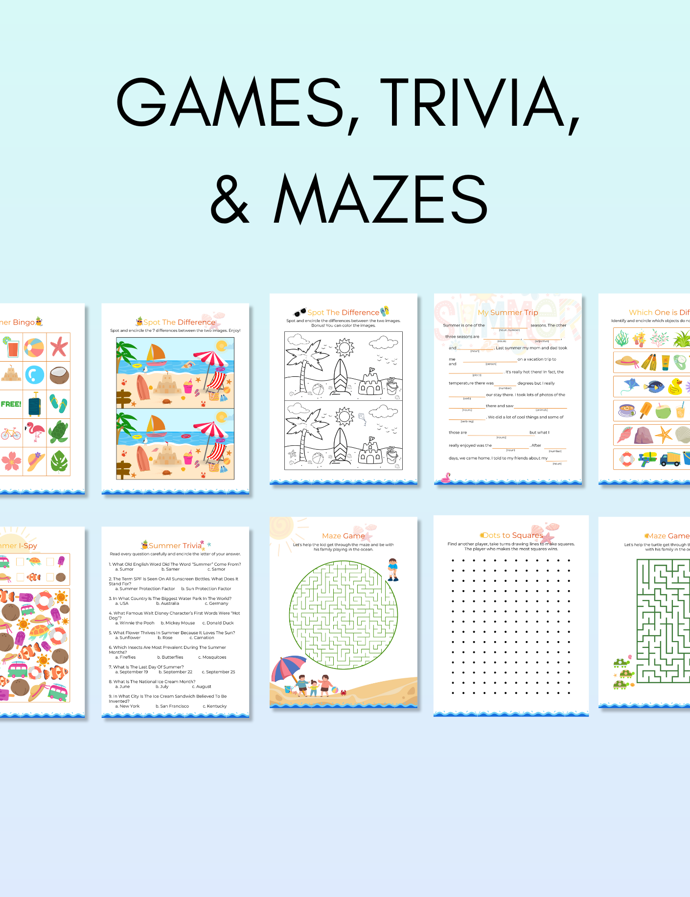 Summer Activity Pack for Kids!