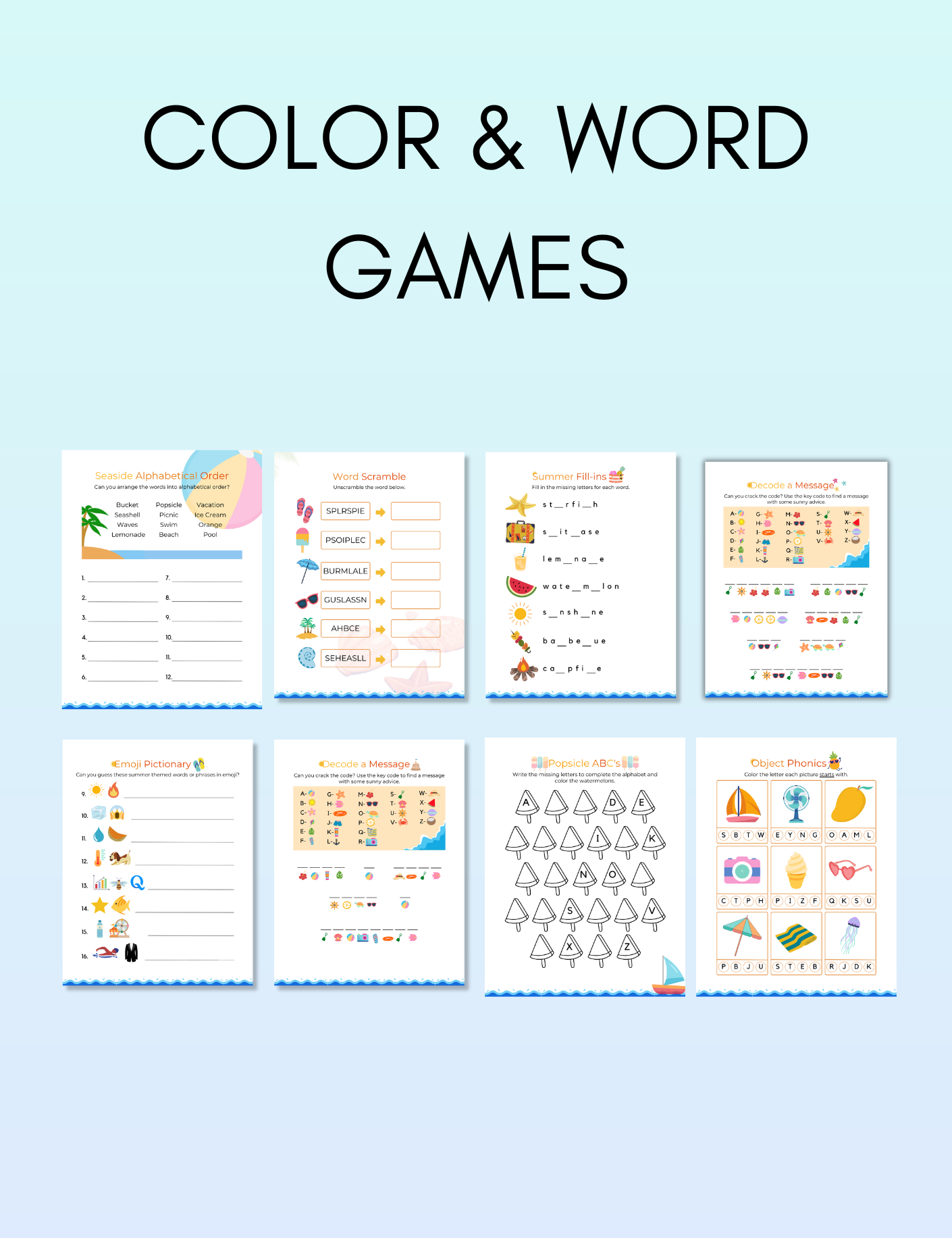 Summer Activity Pack for Kids!