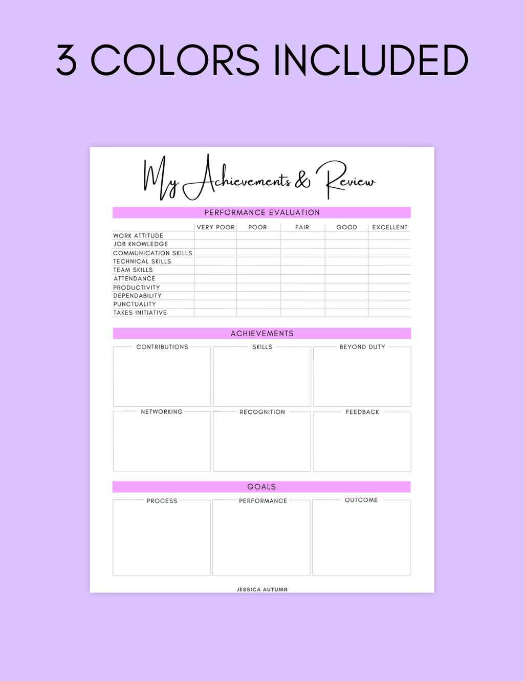 Achievements and Review Worksheet