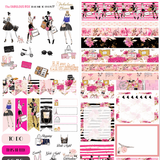 4 Sheets Take me to Paris Matte Stickers Kit