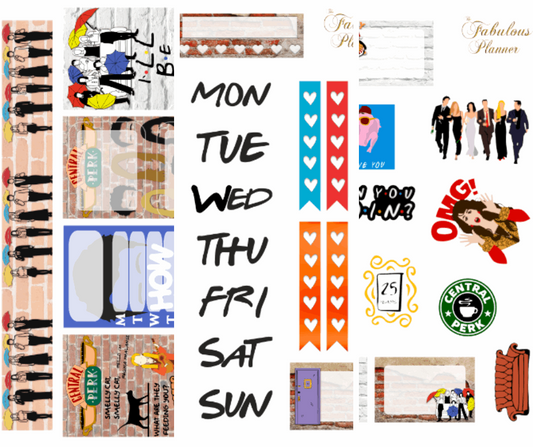 3 Sheets Friends TV Show Stickers