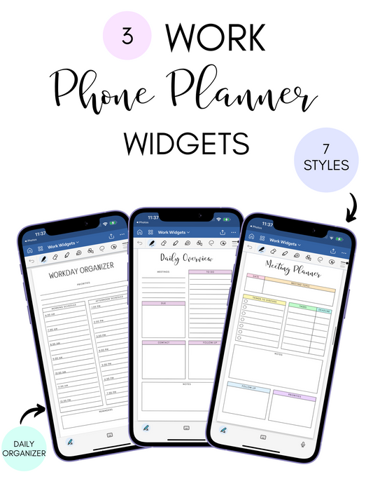 Digital Phone Planner Work Widgets