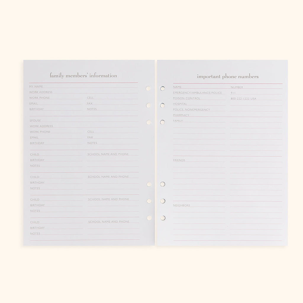 A5 Inserts for Weekly Planner Personal Portfolio 2026