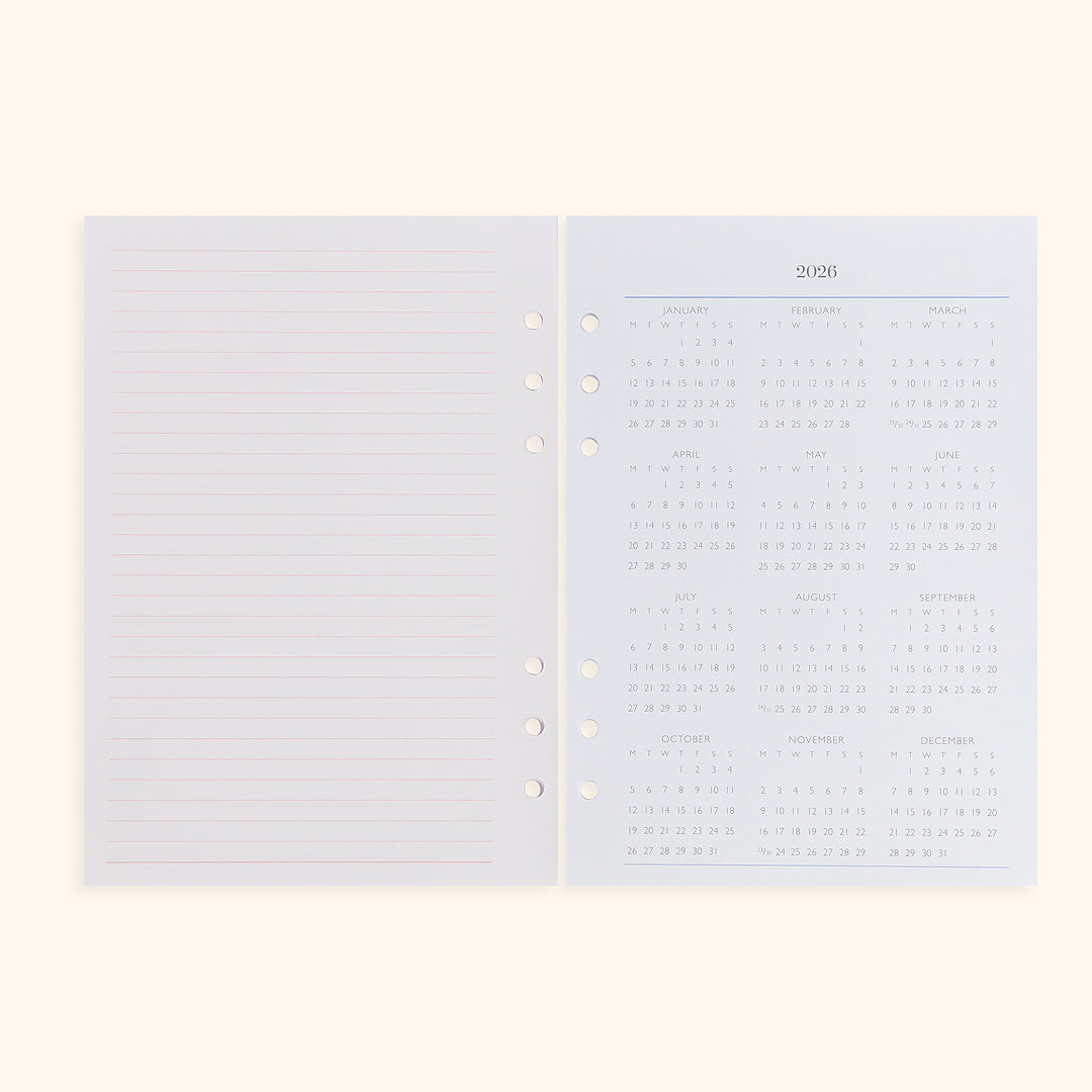 A5 Inserts for Weekly Planner Personal Portfolio 2026