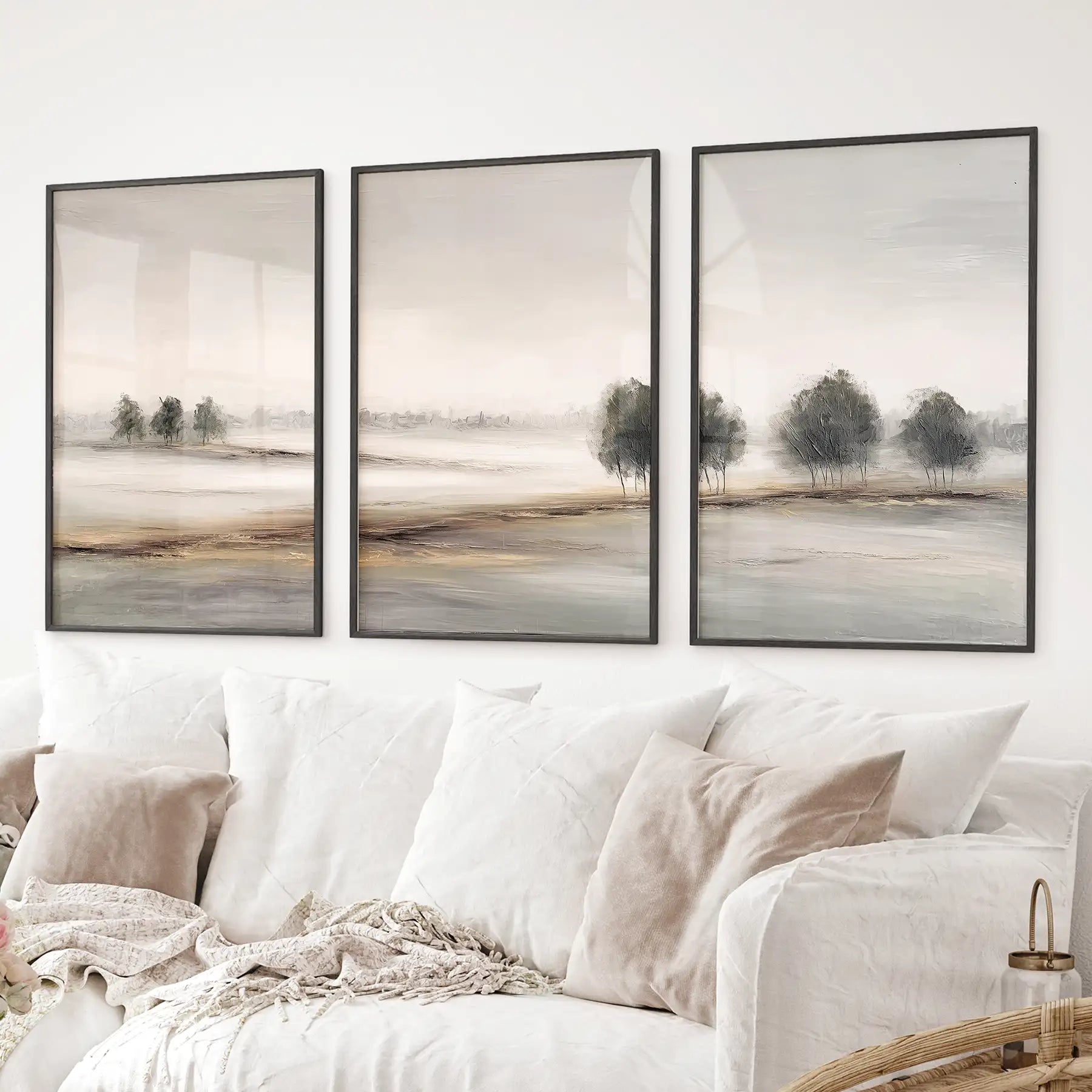 Scandinavian Autumn Landscape. Wall Art Set of 3 Prints