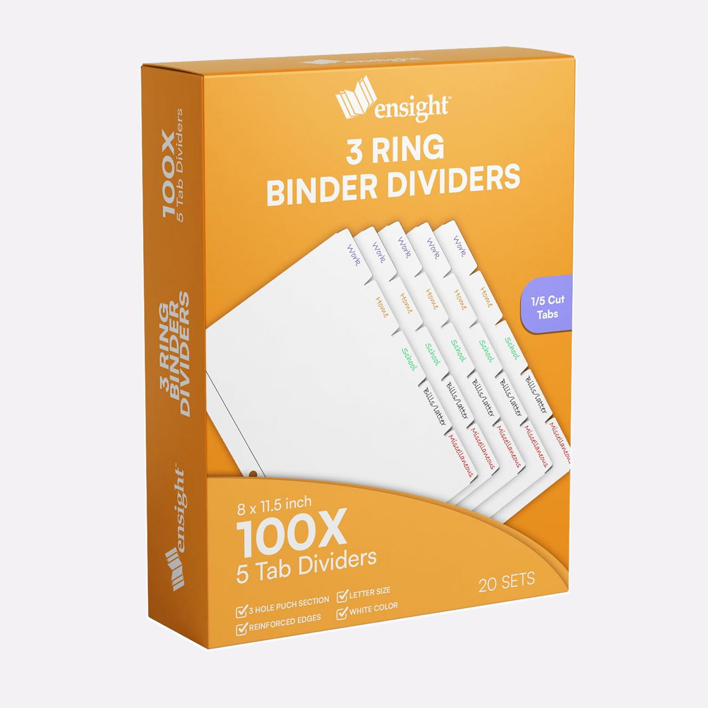 Ensight 3 Ring Page Dividers, binder dividers