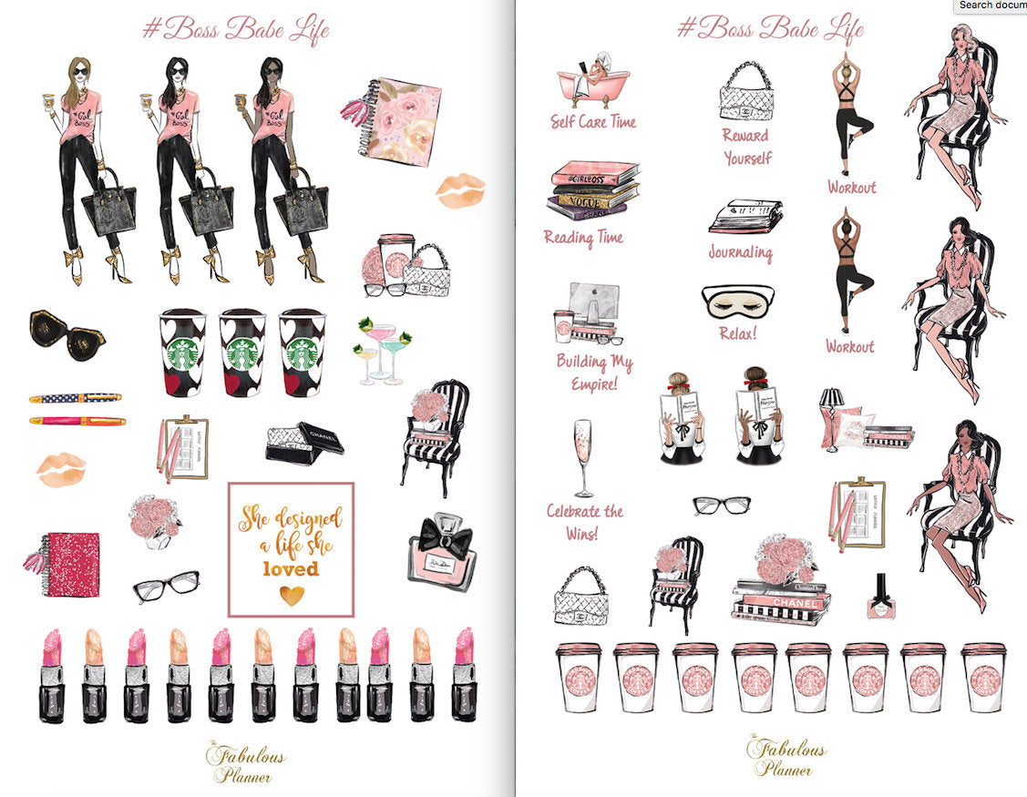 2 Sheets Boss Babe Matte Stickers