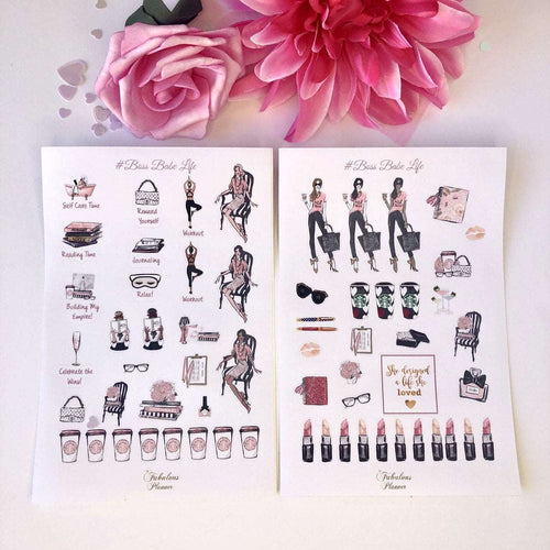 2 Sheets Boss Babe Matte Stickers