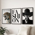 Modern Fashion Wall Art Set of 3. Leopard Print Aesthetic