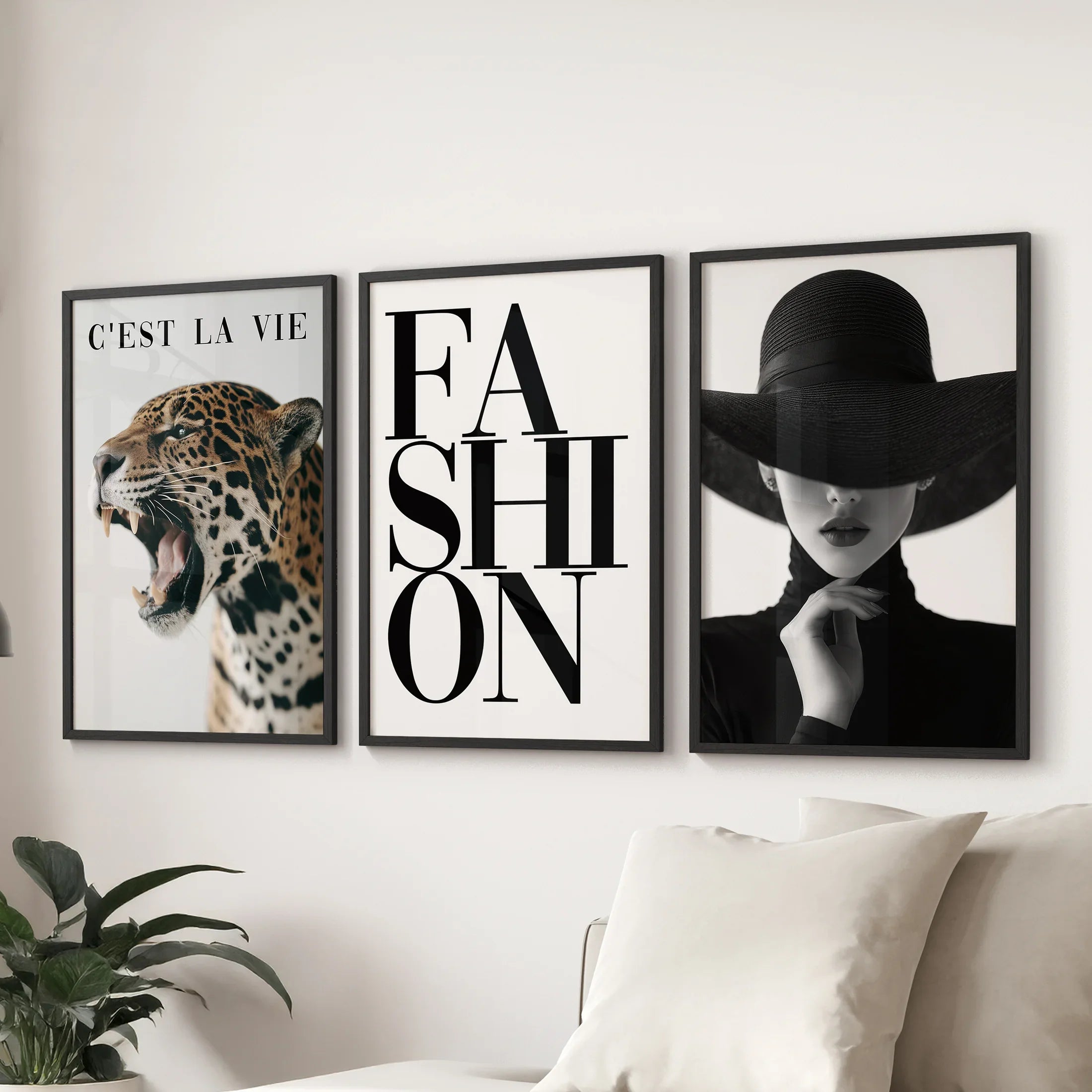 Modern Fashion Wall Art Set of 3. Leopard Print Aesthetic