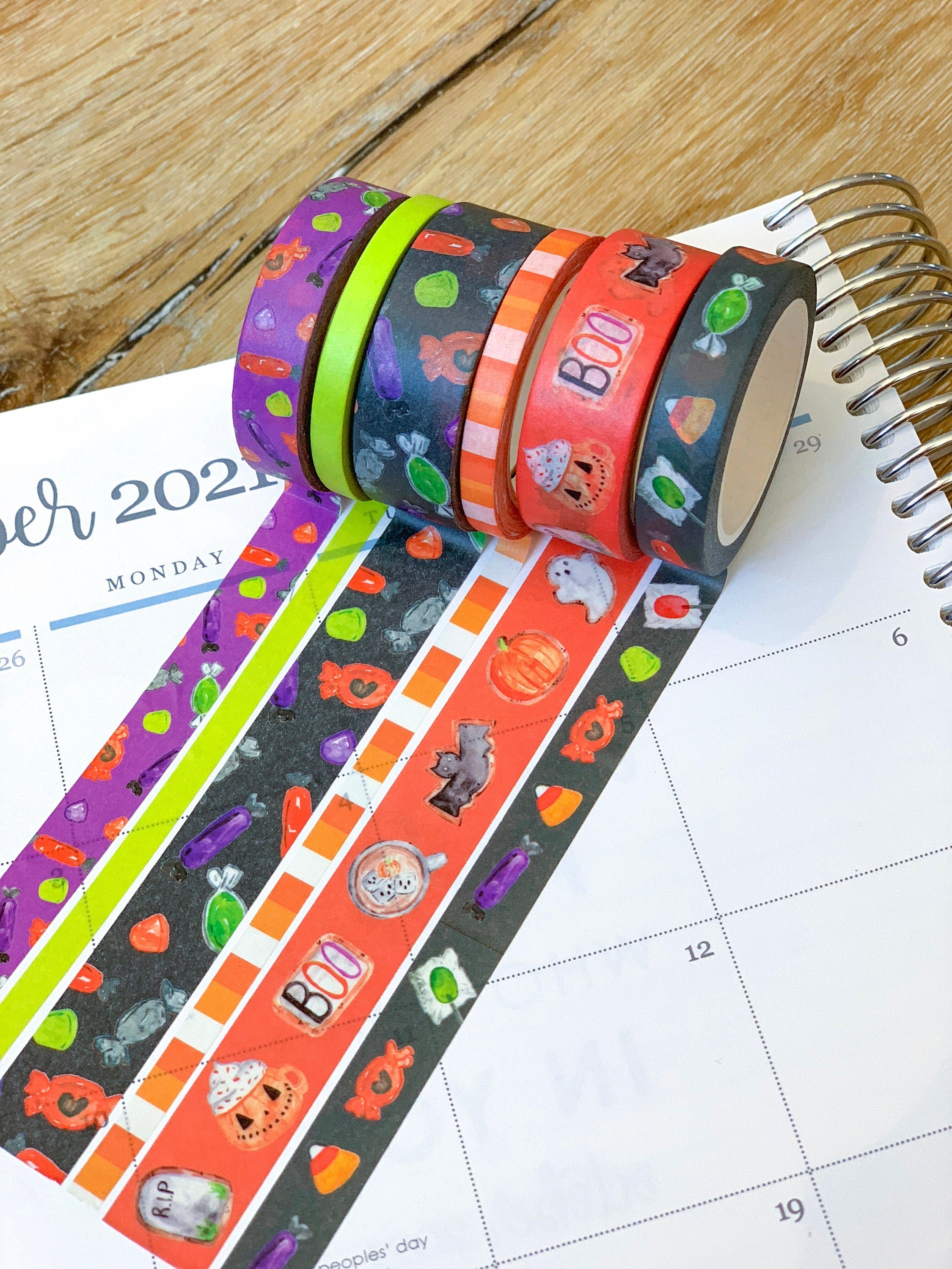 Halloween Candy Orange & Black Treats Washi Tape Set (#W018)