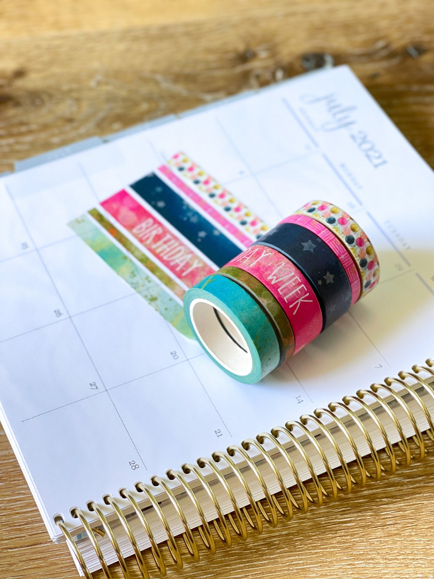 Birthday Week Navy & Pink Celebration Party Washi Tape Set (#W026)