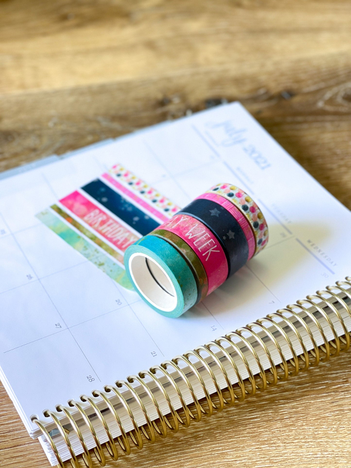 Birthday Week Navy & Pink Celebration Party Washi Tape Set (#W026)
