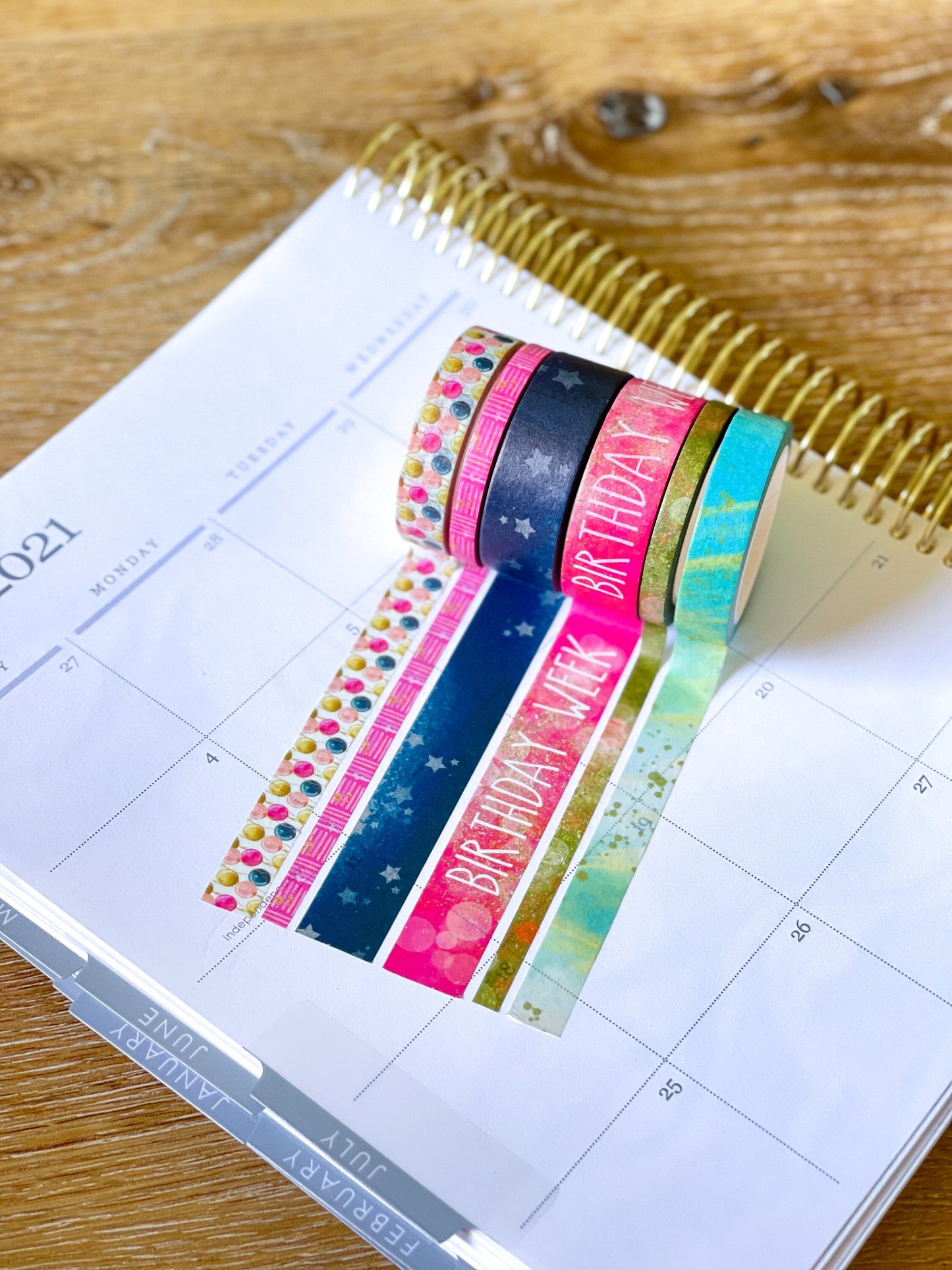 Birthday Week Navy & Pink Celebration Party Washi Tape Set (#W026)