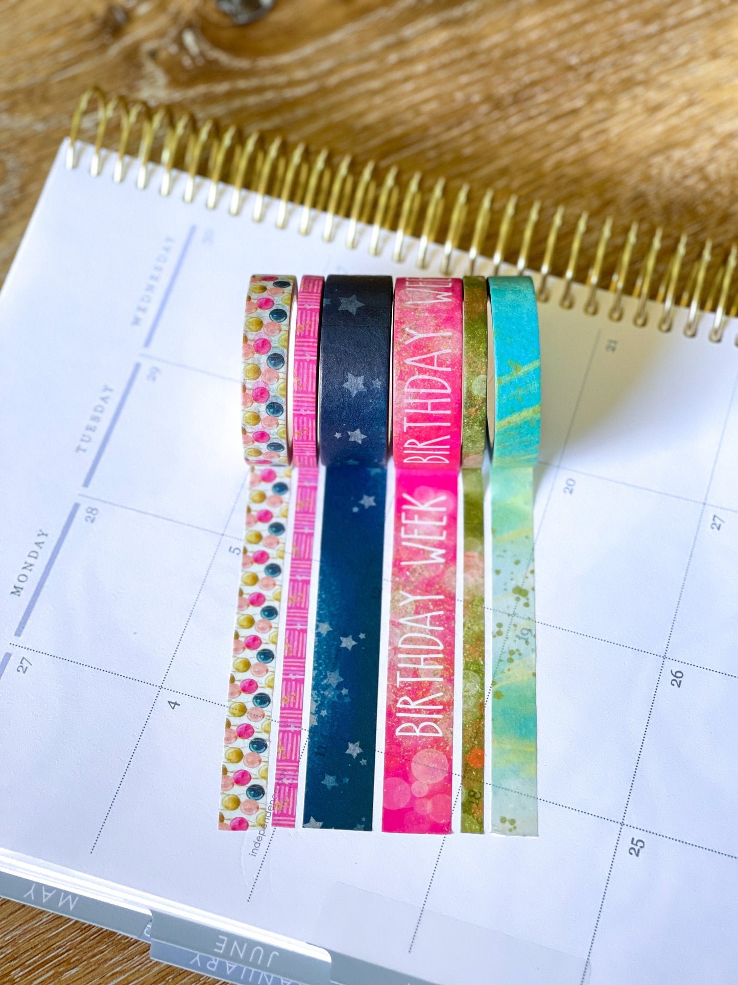 Birthday Week Navy & Pink Celebration Party Washi Tape Set (#W026)