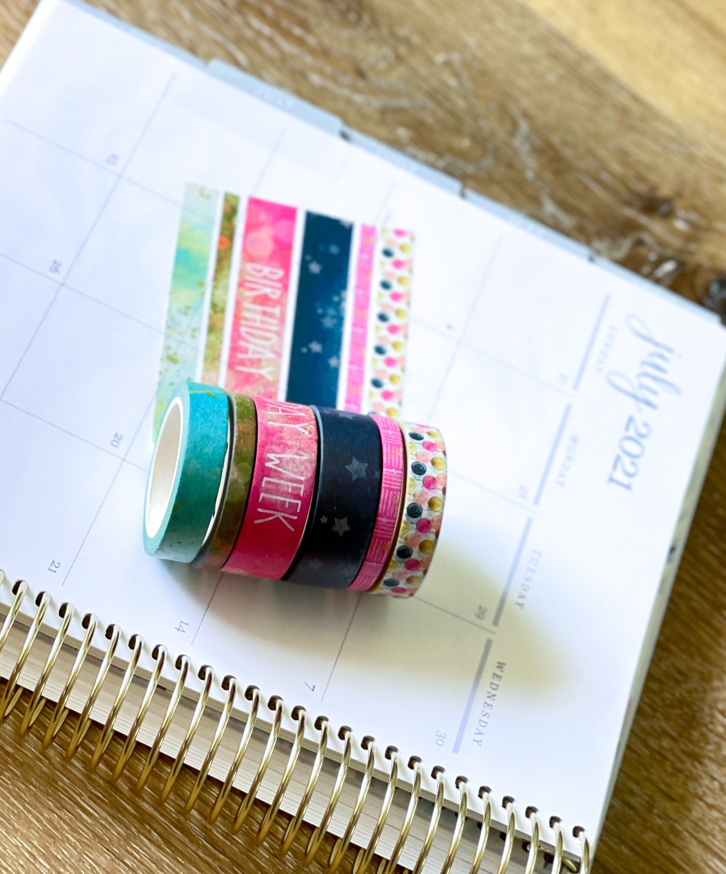 Birthday Week Navy & Pink Celebration Party Washi Tape Set (#W026)