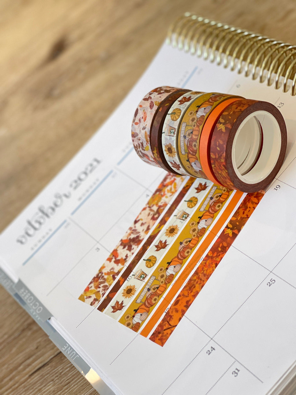 Autumn Leaves Pumpkin Farm Fall Colors Washi Tape Set (#W033)