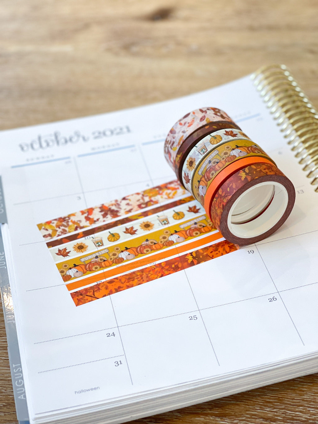 Autumn Leaves Pumpkin Farm Fall Colors Washi Tape Set (#W033)