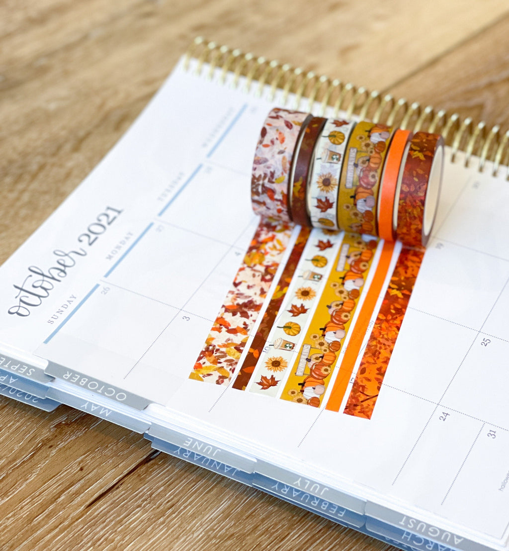 Autumn Leaves Pumpkin Farm Fall Colors Washi Tape Set (#W033)