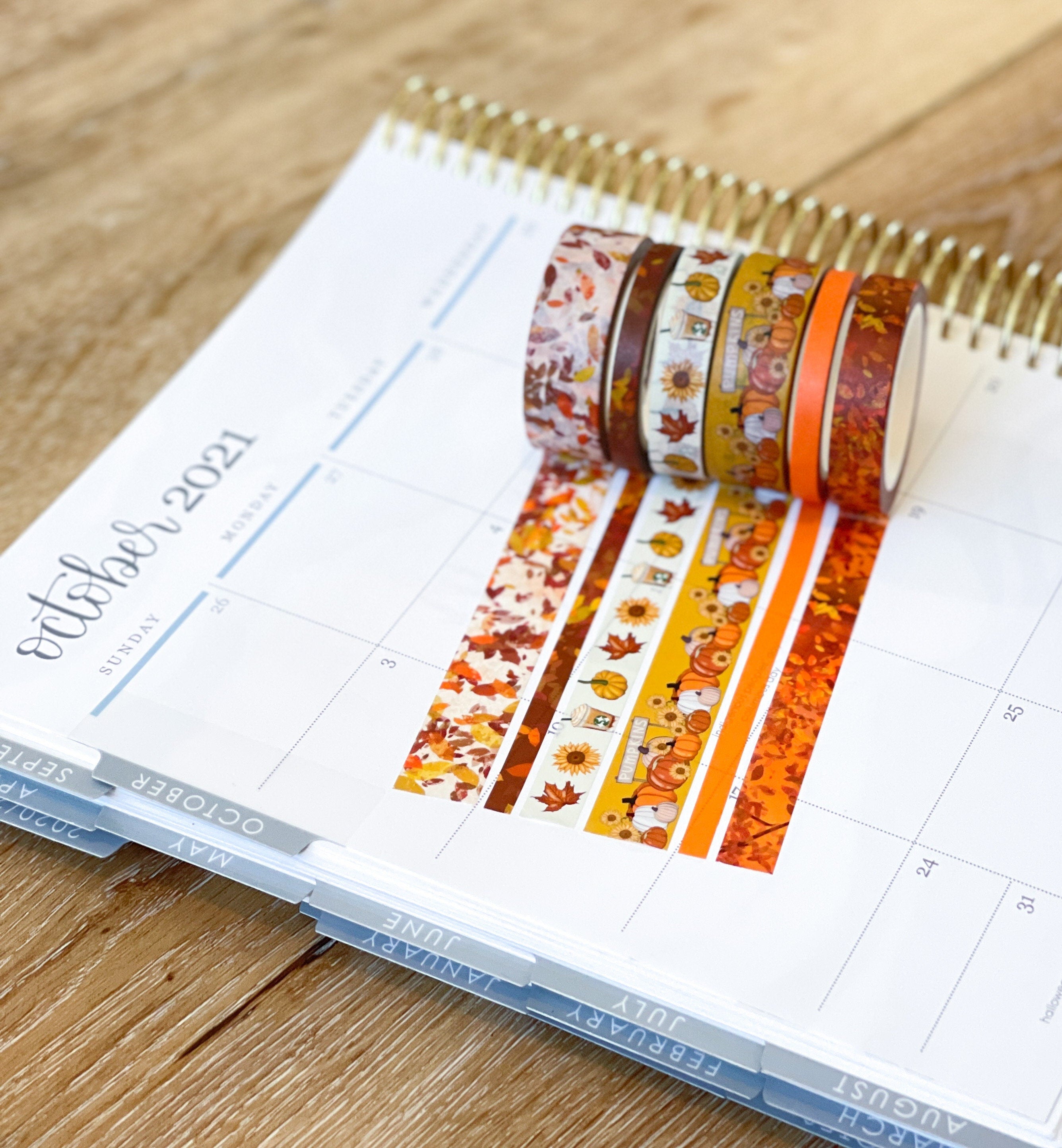 Autumn Leaves Pumpkin Farm Fall Colors Washi Tape Set (#W033)