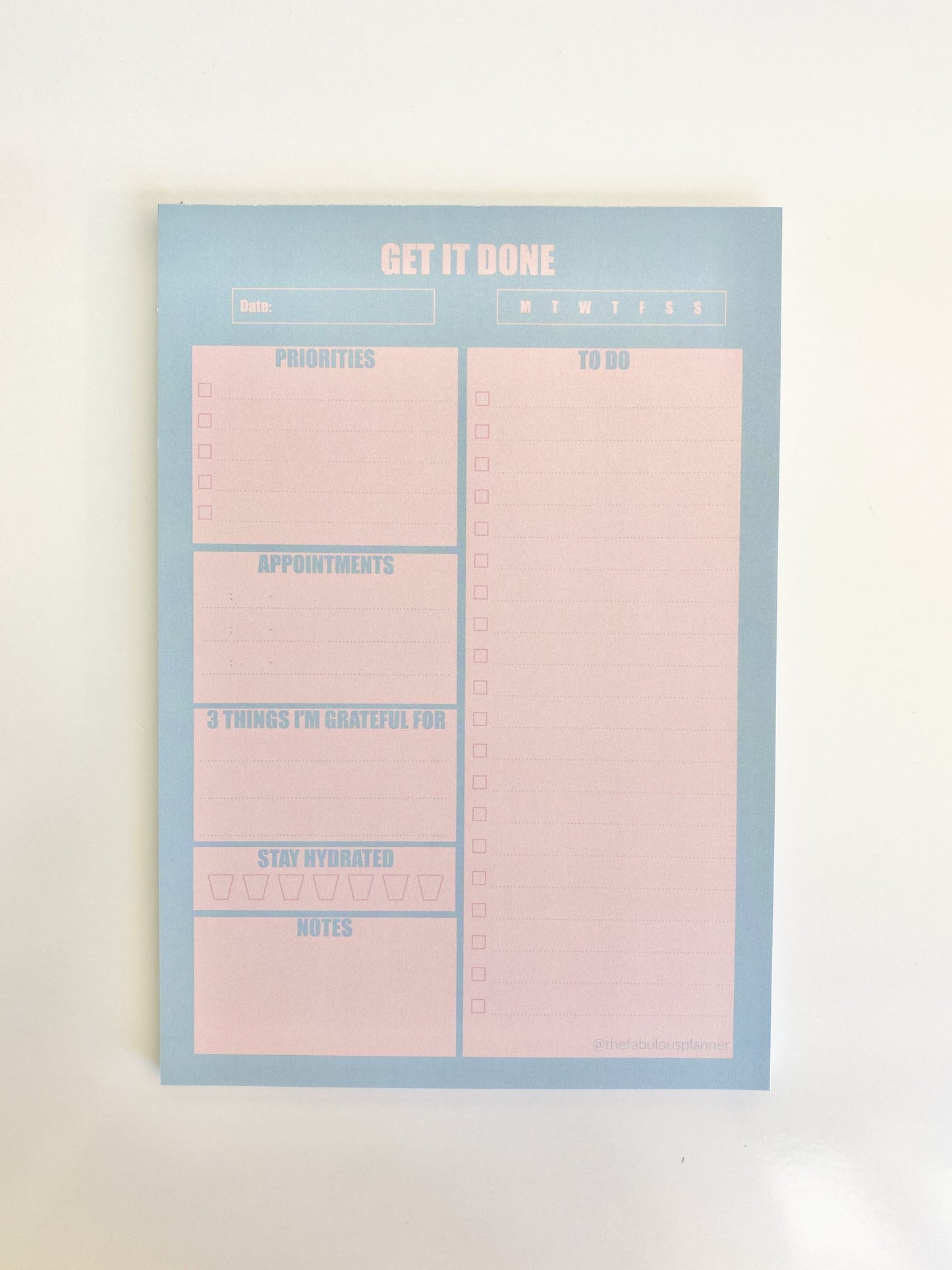 Blue & Pink Large Daily Notepad
