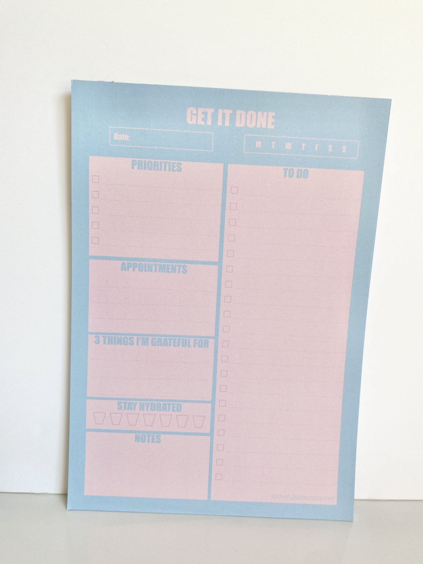 Blue & Pink Large Daily Notepad