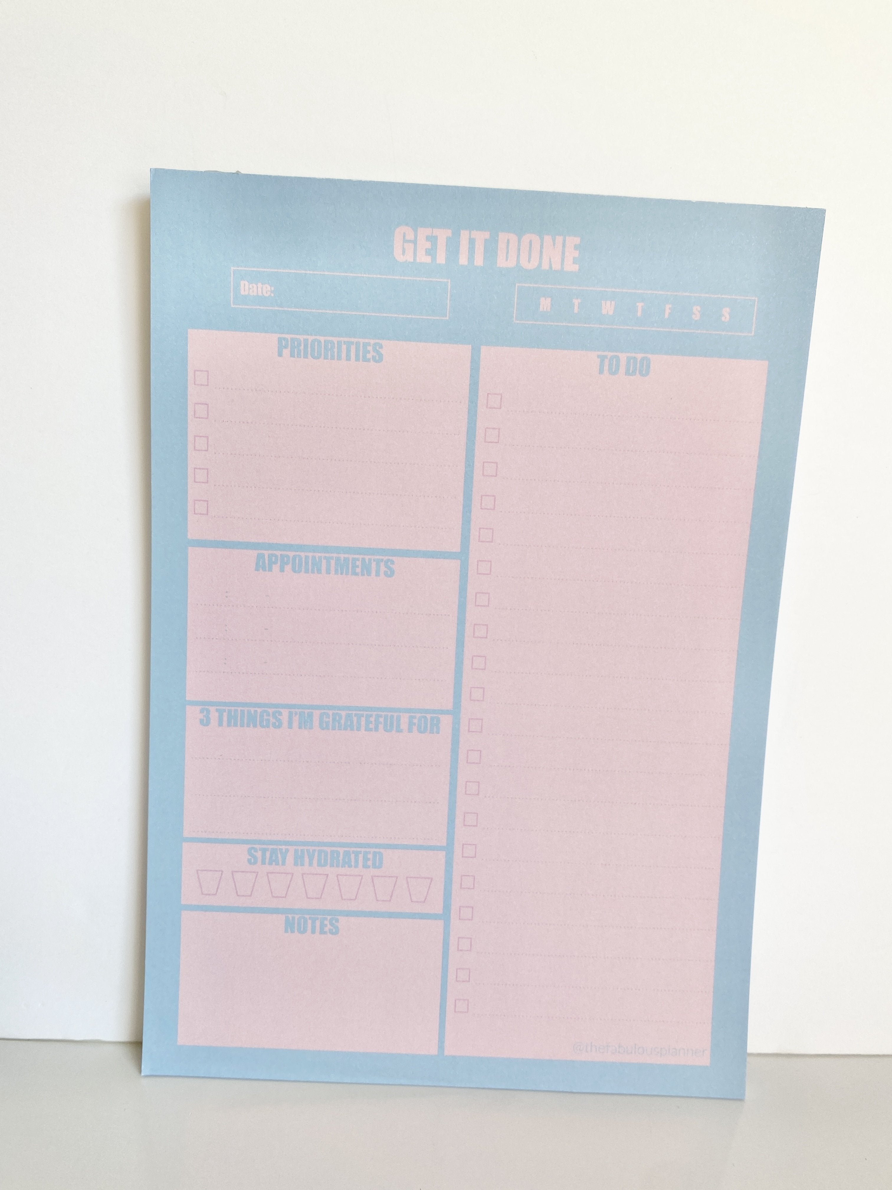 Blue & Pink Large Daily Notepad