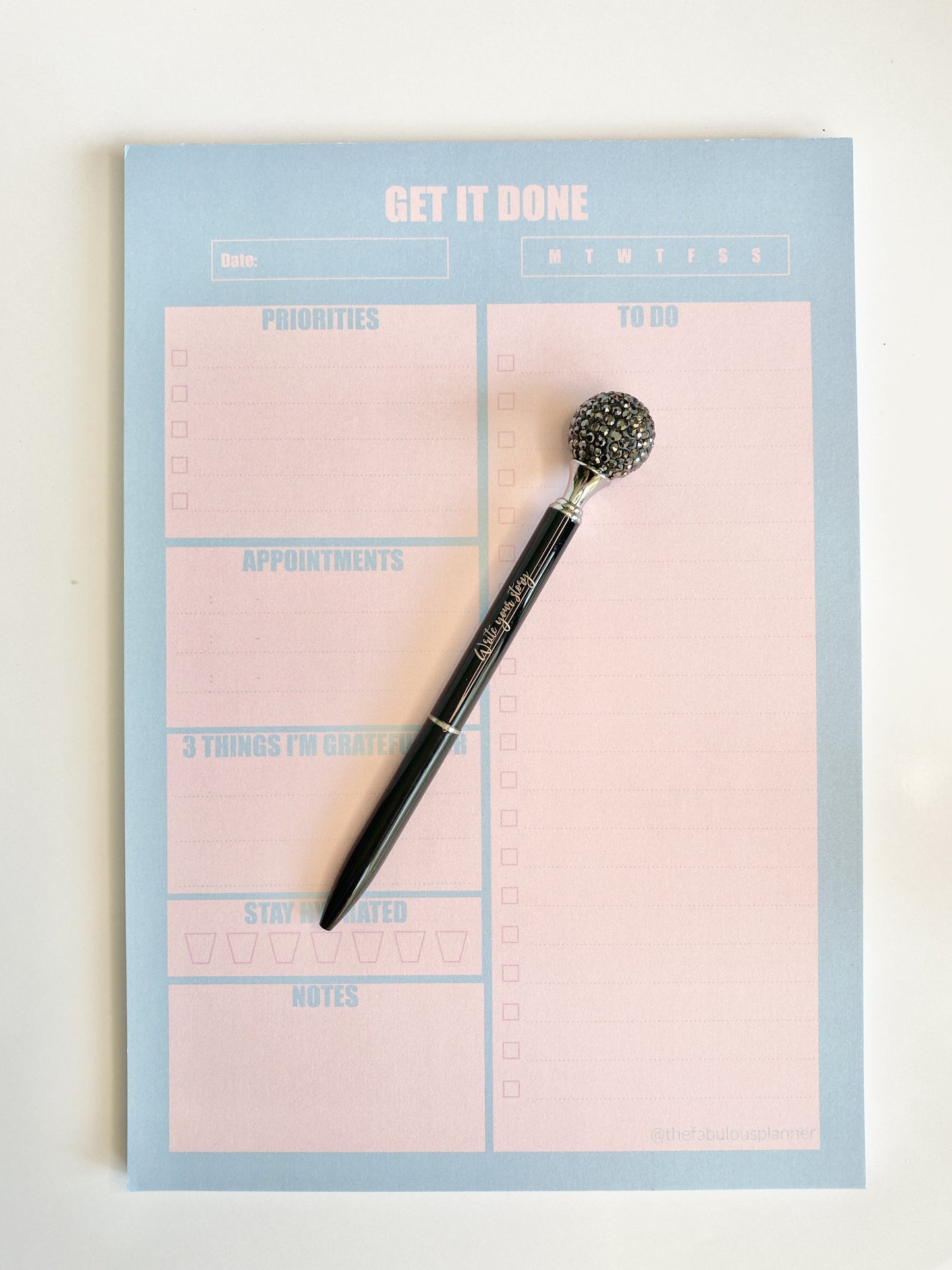 Blue & Pink Large Daily Notepad