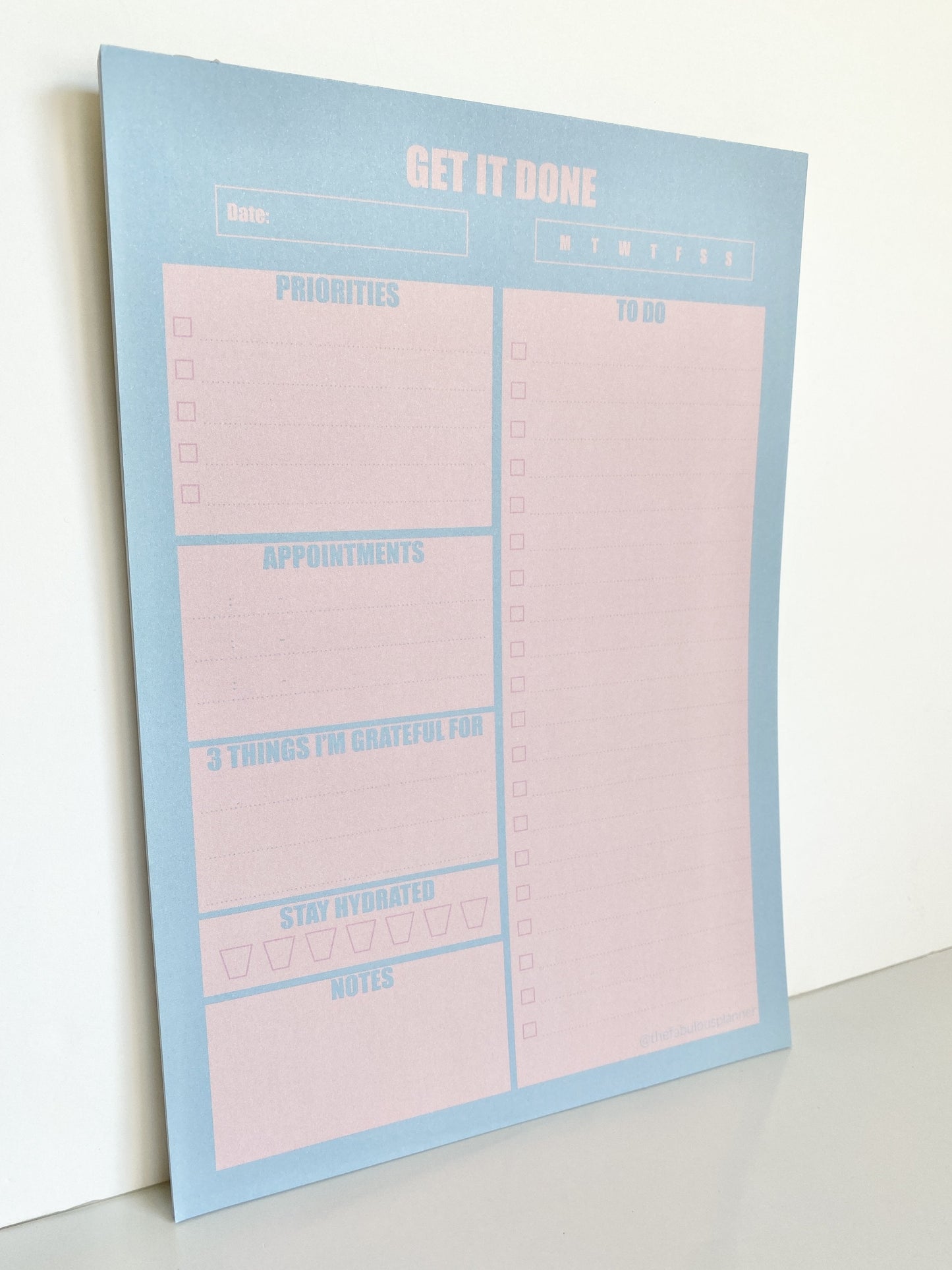 Blue & Pink Large Daily Notepad