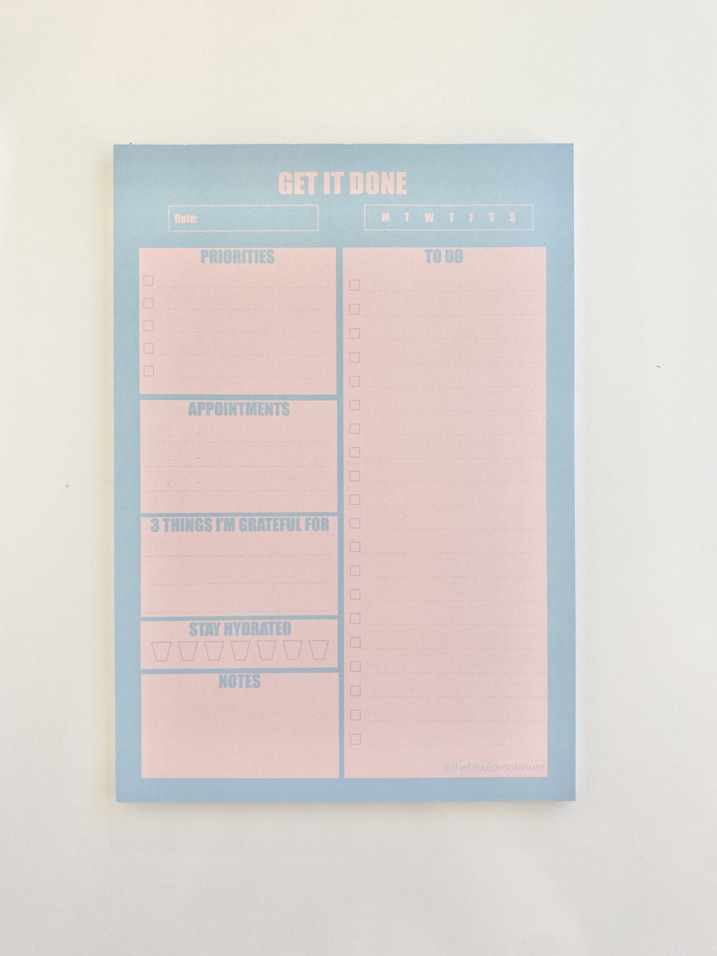 Blue & Pink Large Daily Notepad